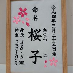 【見える命名書】刺繍オーダー制作■期間限定モニター募集■【202...