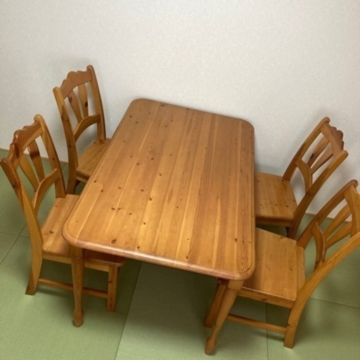 ダイニングテーブル　セット　4人掛け　カントリー　アンティーク