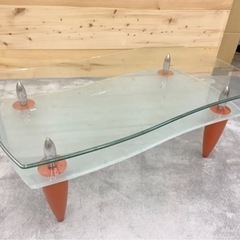 ガラスセンターテーブル　リビングテーブルの画像