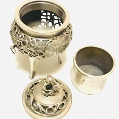 入手困難 レア 高岡銅器 金工家 大森孝志 作 孝志作 銀製 唐草透 唐獅子