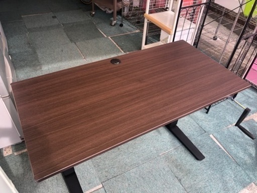 【リサイクルサービス八光　田上店　　配達・設置OK】ダークブラウン　昇降デスクセット(マーフィー 120 DBR)