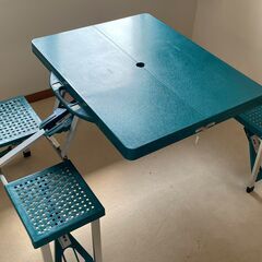 DCM(カーマ) 折りたたみアウトドアテーブルチェア付き 4人が...