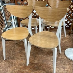 イケア ノールドミーラ チェア 竹/ホワイト 4脚セット 中古