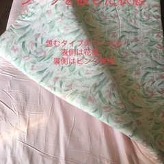 無料　綿100% 140X 200cm 敷布団2枚+シーツ１枚付き　3点セットの画像