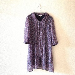 grove グローブ シフォン ボウタイ ワンピース チュニック...