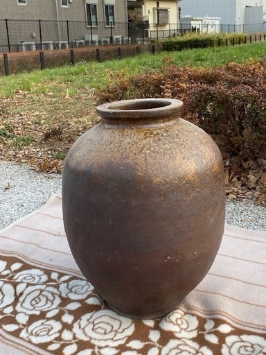 ◎お値下げしました♪☆お値下げ相談可♬早い者勝ち‼️ 逸品 貴重 希少 時代 大型 壺 壷 古備前?古丹波?古信楽? 煎茶道具 当時物旧家蔵出しうぶだし大壺茶壺茶席骨董古美術置物時代物 断捨離中‼️