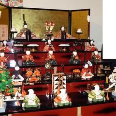 お雛様　５段　黒塗り　木目込み　米洲