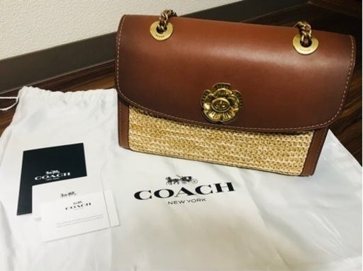 【未使用品】値下げしました　COACH ストローバッグ　ショルダー・ハンドバッグ