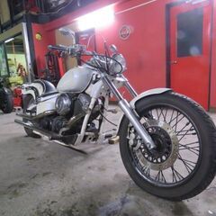ドラッグスター フルカスタム ロングフォーク マフラー ロー＆ロング スラッシュマフラー デジメタ アメリカン 400cc 札幌発の画像
