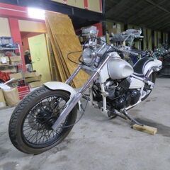 ドラッグスター フルカスタム ロングフォーク マフラー ロー＆ロング スラッシュマフラー デジメタ アメリカン 400cc 札幌発の画像