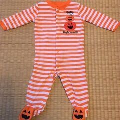 ハロウィン　かぼちゃ柄ロンパース/カバーオール　70