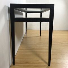 ✨🔔送料無料・設置無料🔔✨time＆style／タイムアンドスタイル 天板ガラスサイドテーブル ブラック コンソールデスク モダンインテリア 中古家具の画像