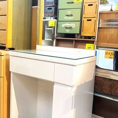 一面鏡ドレッサー 鏡面仕上げ コンセント付 鏡台 化粧台 多収納...