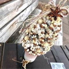 松ぼっくりアレンジの材料　木ノ実アレンジの画像