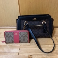 値下げしました！再投稿！COACH  2点セット  バッグ＆財布(どちらも未使用)