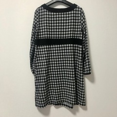 マタニティ　チュニックワンピース　千鳥格子　出産準備　産前産後　体型カバーの画像