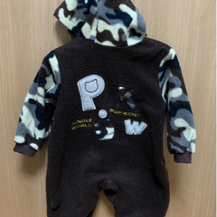 ベビー フード耳つきロンパース カバーオール の画像