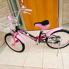 自転車　18インチ　女の子　補助輪付