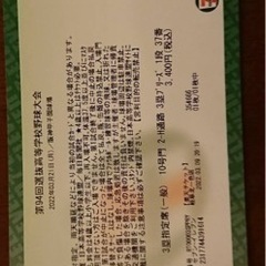 選抜高校野球チケット3／21日　2枚