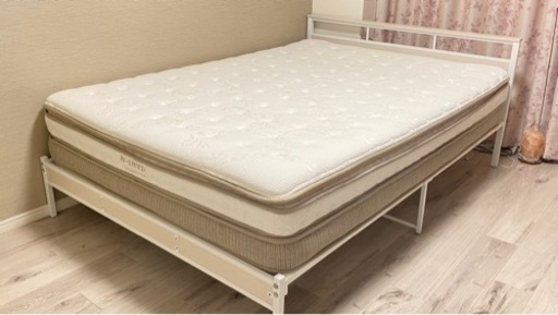 【美品】ニトリ　ダブルベッド　マットレス+フレーム