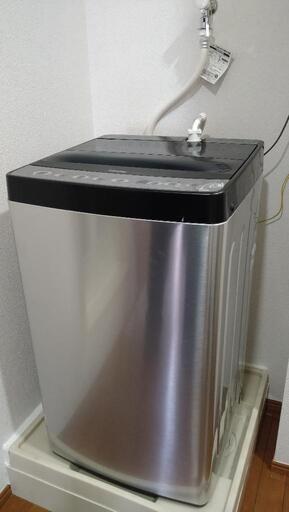 【取りに来てくれる方限定（手伝い可)　美品　2020年製造】ハイアール　全自動洗濯機　5.5kg　JW-XP2C55F　ステンレスブラック　アーバンカフェシリーズ　しわケア脱水　風乾燥