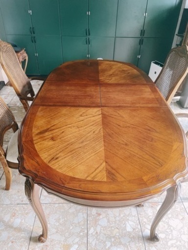 アンティーク猫足ダイニングテーブル&椅子4脚　海外製