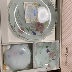 ファンシークラフトグラス　ガラス食器　盛皿大1枚　小皿5枚