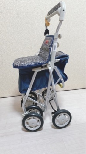 《美品》象印 シルバーカー 手押し車 ライトミニ NW ペイズリーL紺
