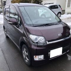【成約しました！終了します】ダイハツ ムーヴカスタム X リミテッド 4WD 車検長期!粋なパープル色! 走行83,000km　キーフリー・エンジンスターター付の画像