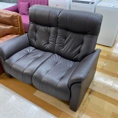 2人掛けソファ　ハイバックタイプ　ダークブラウン【トレファク岸和田店】