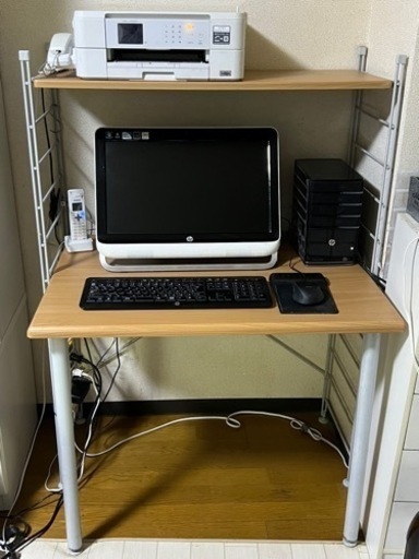 パソコンテーブル　木目