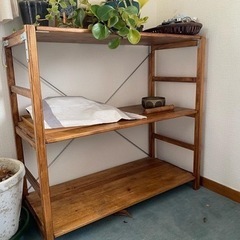 ③無印良品　パイン材シェルフ 