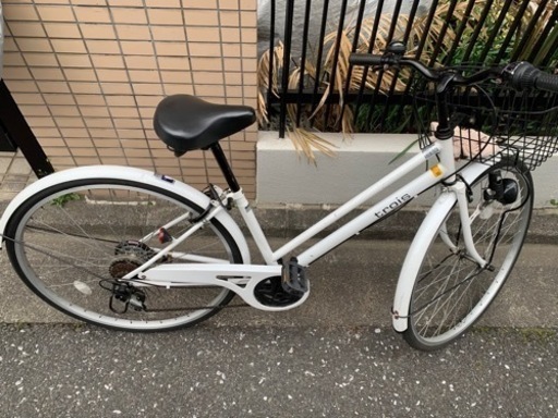 白い自転車(美品) 6段変速ギア