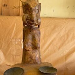 【0円】燭台　置物 オリエンタル風　アフリカ系？の画像