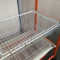 【急募】キャスター付きワゴン　オレンジワゴン　昭和　レトロの画像