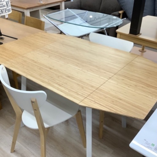 ダイニング3点セット　両パタ　ナチュラル×ホワイト