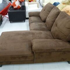 3人掛けソファー スエード調 ブラウン系 L字型 全長239×奥行159