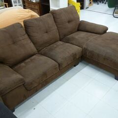 ブラウン 3人掛けソファ スエード調 リーケ 3人掛けソファ スーパー