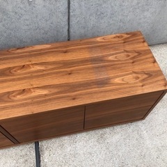 無印良品 muji ウォールナット AVボード テレビ台 スタッキングキャビネット 木製扉 の画像