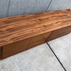 無印良品 muji ウォールナット AVボード テレビ台 スタッキングキャビネット 木製扉 の画像