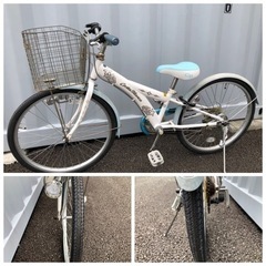 No.251【ノーマルLEDライト,6段変速】★激安★ 中古ジュニア自転車 22インチ 軽整備済み 安い 防犯登録 町田市 麻生区 神奈川の画像