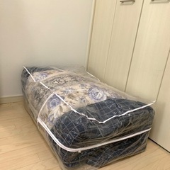 (取引完了)【敷布団3点セット】シングルマットレス、布団、枕(カバー付き)の画像