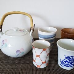 急須と湯呑いろいろ4個