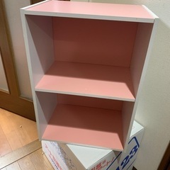 決まりました！  2段ラック ホワイト×ピンクの画像