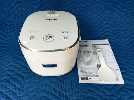 ■取引決定済■2019年製■SHARP マイコン炊飯器 黒厚釜 3合炊き ホワイト系 KS-CF05A-W