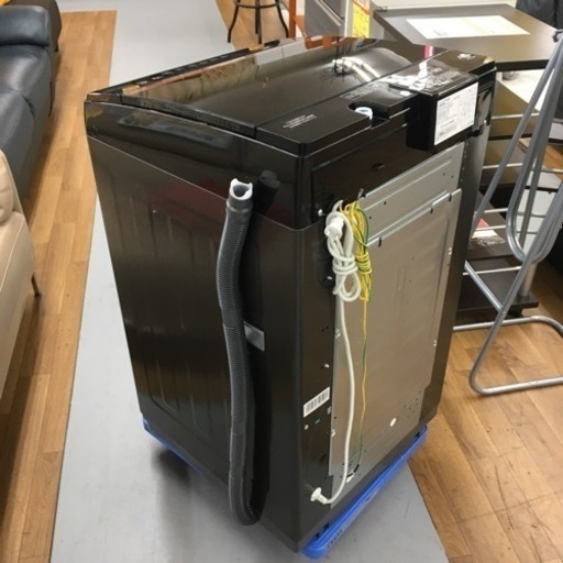 S253アイリスオーヤマ 洗濯機 8kg ブラックレーベル 全自動 部屋干しモード ガラストップ ステンレス槽 IAW-T803BL