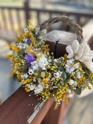 ミモザのリースブーケ