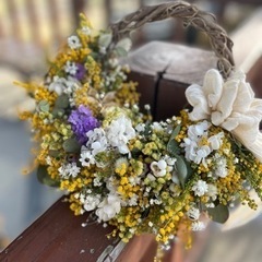 ミモザのリースブーケ
