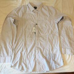 Armani Exchange 白とグレーのストライプ柄シャツ 売ります の画像