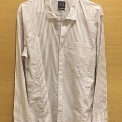 Armani Exchange 白とグレーのストライプ柄シャツ 売ります の画像